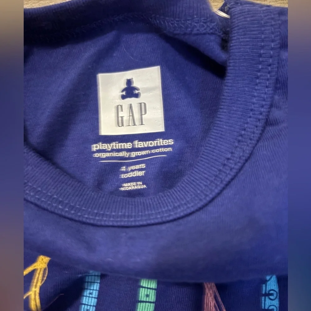GAP Kids Blue Musical Graphic T-Shirt size 4 new with tags